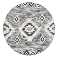 NuLoom Savannah Moroccan Fringe Rug, Gray, Round 6' x 6' - Appears New