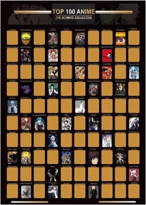 Lot of (6) Top 100 Anime Scratch Off Poster, 23x16
