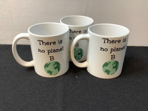 Lot of (3) Ceramic Mugs, There is no planet B