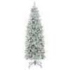 Snow Flocked Artificial Pencil Christmas Tree w/ Stand