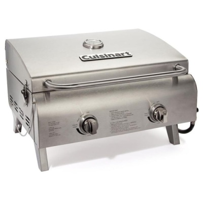 Cuisinart Portable Stainless Steel 2-Burner Liquid Propane Gas Grill - Appears New, Untested 