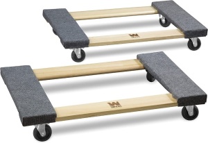 1320 lbs. Capacity 18 in. x 30 in. Hardwood Furniture Moving Dolly, Two Pack