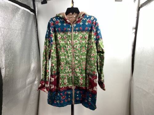 Floral Lined Hooded Jacket, Ladies 3X