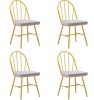 SSLine Dining Chair Set of 4, Gold w/ Gray Cushion