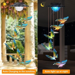 LED Color Changing Butterfly Mobile Decorative Solar Light