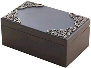 Anakin.jerry Black Vintage Rectangle Music Jewelry Box