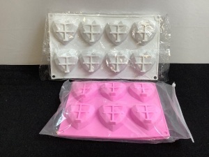 3 Trays of Heart Silicone Molds