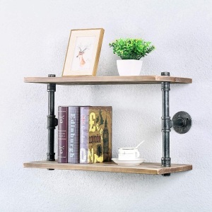 2 Tier Industrial Pipe Shelving 24"