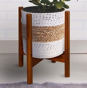 Mid-Century Modern Wood Plant Stand