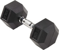 Sporzon! Rubber Encased Hex Dumbbell, 30 Lb - Appears New
