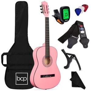 Beginner Acoustic Guitar Set w/ Case, Strap, Digital Tuner, Strings - 38in 