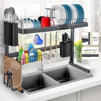 Stainless Steel Adjustable Over the Sink Dish Drying Rack - Appears New&nbsp;