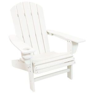 White Adirondack Chair with Cup Holder