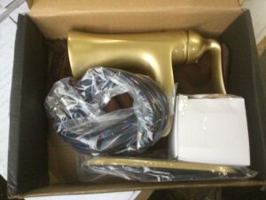 Lot of (4) Brushed Gold Single Handle Bathroom Faucet