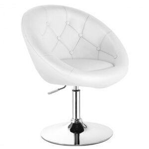 Adjustable Modern Swivel Round Tufted Back Accent Chair 