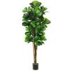 6' Artificial Fig Tree Indoor/Outdoor Decorative Planter