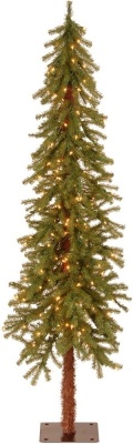 National Tree Company 6' Pre-Lit Artificial Christmas Tree with Stand, Hickory Cedar Slim - E-Comm Return, Appears New  