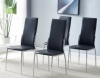 4 Pcs Dining Chairs with Padded Seat, Black