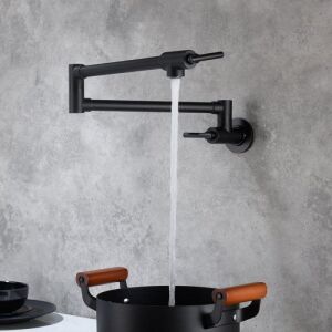 Traditional Wall Mount Swing Arm Folding Pot Filler Kitchen Faucet