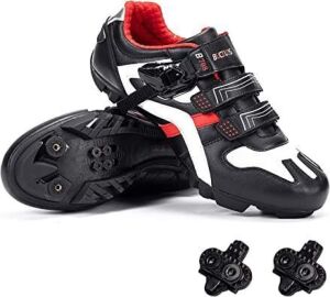 BUCKLOS Mountain Biking Shoes with Cleats, Size 44 