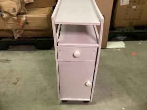 Wheeled Side Table Cabinet, Missing 1 Piece, Possibly Missing Hardware