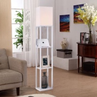 Brightech Maxwell LED USB Shelf Floor Lamp, Orchid White - Appears New