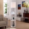 Brightech Maxwell LED USB Shelf Floor Lamp, Orchid White - Appears New