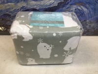 Flannel Sheet Set, King Size,&nbsp;Grey Polar Bears - Appears New&nbsp;