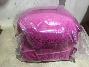 Case of (2) Round Pink Throw Pillows, 16" 