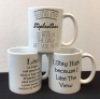 Lot of (3) Ceramic Mugs - Stepbrother, Leo & I stay high...