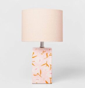 Pillowfort Floral Base Lamp with Cylinder Shade Pink