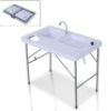 Outsunny 40" Portable Camping Table w/ Dual Water Basins