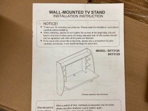 Wall-Mounted TV Stand, Black