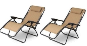 Set of 2 Patio Folding Recliners