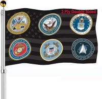 Military All Branch Flag, 3x5 Outdoor Double Sided Made In USA