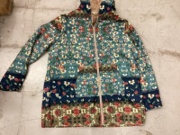 Ladies' Floral Furry Lined Hooded Jacket, Size 5XL