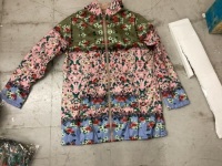 Ladies Furry Lined Floral Hooded Jacket, Size L