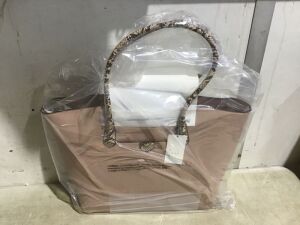 Case of (6) Brown Clay Handbag with Snake Print Handles
