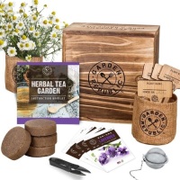 Lot of (3)&nbsp;Indoor Herb Garden Seed Starter Kit, Lavender, Chamomile, Lemon Balm, Mint Seeds for Planting, Soil, Plant Markers, Pots, Infuser, Planter Box - New&nbsp;