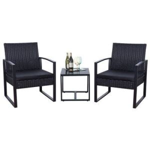 3 Piece Patio Rattan Furniture Set 