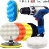 Lot of (3)&nbsp;POLIWELL 6 Inch Car Polishing & Buffing Sponge Pads Kit Wool Bonnet Pads for Household Electric Drill and Auto Polisher with 8mm M14 Drill Adapter, 11PCS - New&nbsp;