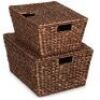 Set of 2 XL Woven Water Hyacinth Storage Baskets&nbsp;