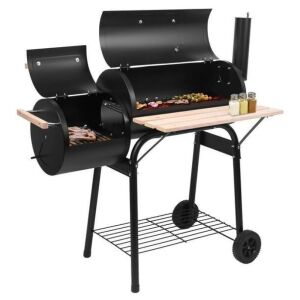 ZOKOP Portable Steel Charcoal BBQ Grill and Offset Smoker 