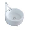 16.54'' White Ceramic Circular Vessel Bathroom Sink 