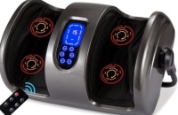 Reflexology Shiatsu Foot Massager w/ High-Intensity Rollers, Remote Control, Gray