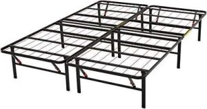 Amazon Basics Foldable Metal Platform Bed Frame with Tool Free Setup, 14 Inches High, Full, Black 