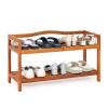 2-Tier Wood Shoe Rack