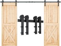 Heavy Duty Sliding Barn Door Hardware Kit 12' Double Door&nbsp;