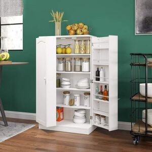 41" Farmhouse Pantry Storage Cabinet with Doors and Adjustable Shelves 