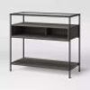 Fulham Glass Top Console Table with Wood Shelves&nbsp;